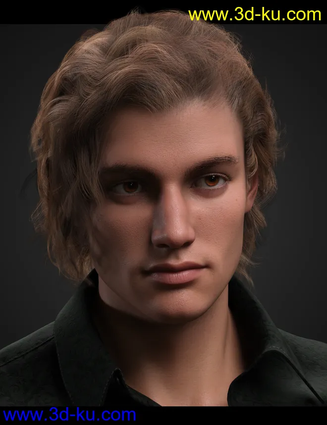 dforce Rogue Waves Hair for Genesis 8, Genesis 8.1 and Genesis 3 Males模型的图片1