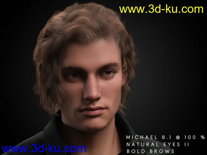 dforce Rogue Waves Hair for Genesis 8, Genesis 8.1 and Genesis 3 Males模型的图片2