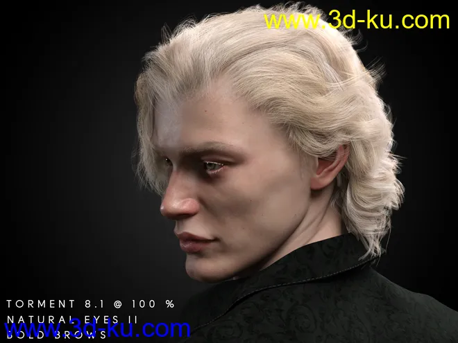 dforce Rogue Waves Hair for Genesis 8, Genesis 8.1 and Genesis 3 Males模型的图片4
