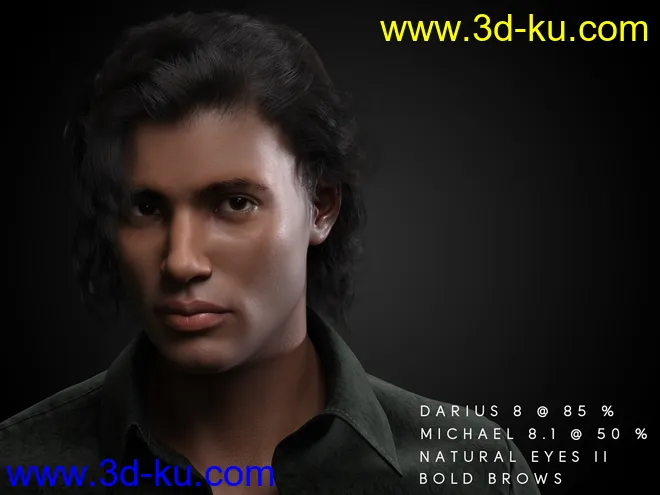 dforce Rogue Waves Hair for Genesis 8, Genesis 8.1 and Genesis 3 Males模型的图片6
