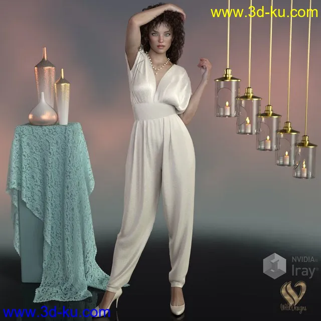 dForce Rosalynn Outfit for Genesis 8 Female模型的图片1