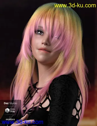 3D打印模型dForce Roxi Hair for Genesis 8 Female(s)的图片