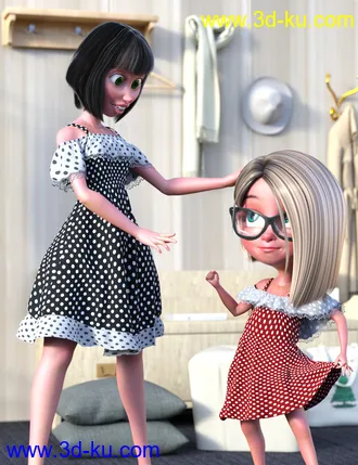 3D打印模型dForce Ruffle BN Off Shoulder Dress for Genesis 8 Females and Bugga Boo的图片