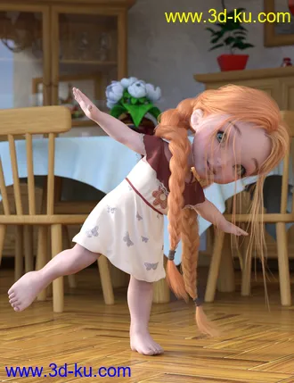 dForce Ruffle BN Off Shoulder Dress for Genesis 8 Females and Bugga Boo模型的图片13