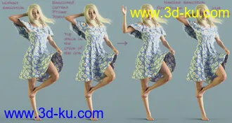 dForce Ruffle BN Off Shoulder Dress for Genesis 8 Females and Bugga Boo模型的图片20