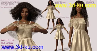 3D打印模型dForce Ruffle BN Off Shoulder Dress for Genesis 8 Females and Bugga Boo的图片