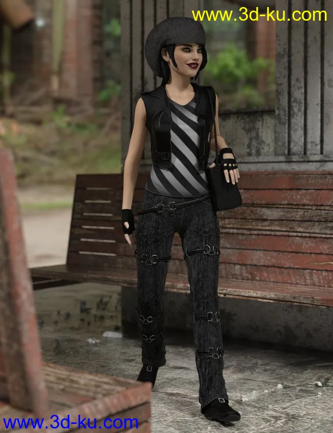 dforce Scene Kid Outfit for Genesis 8 Female模型的图片1