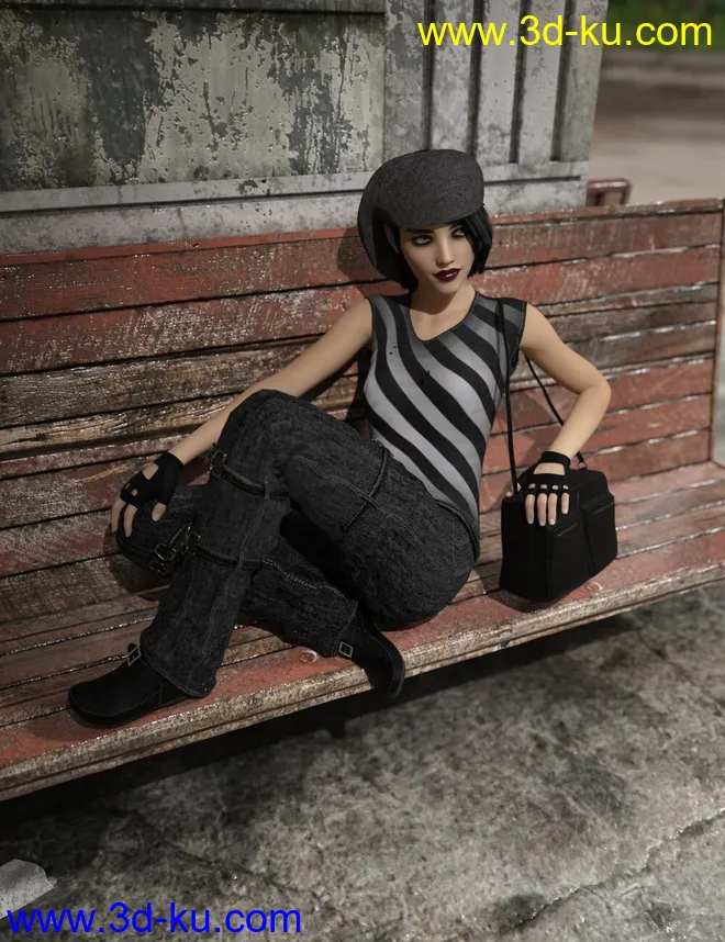 dforce Scene Kid Outfit for Genesis 8 Female模型的图片3