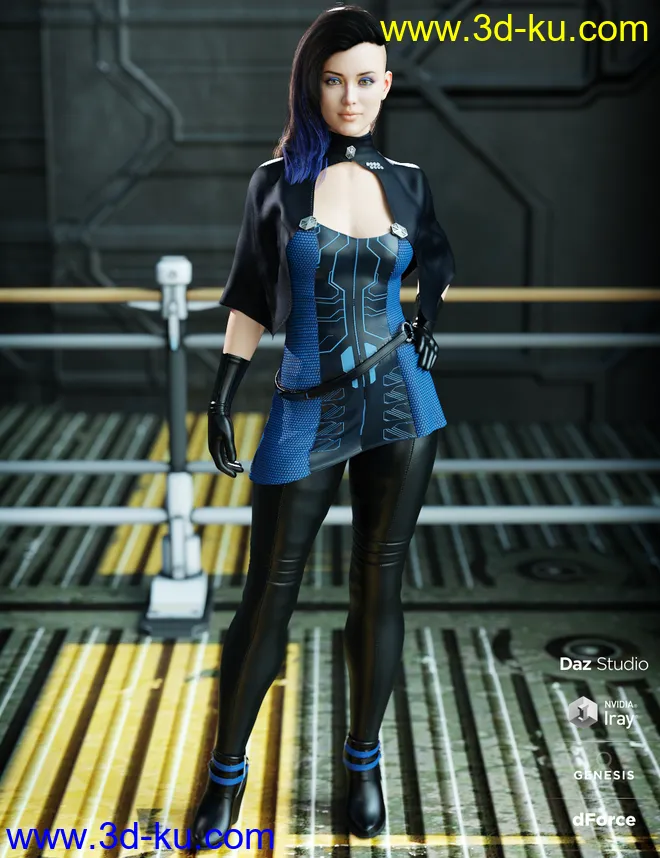 dForce Sergeant Master Outfit for Genesis 8 Female(s)模型的图片3
