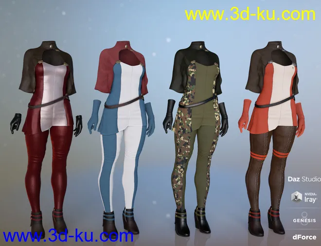 dForce Sergeant Master Outfit Textures模型的图片5