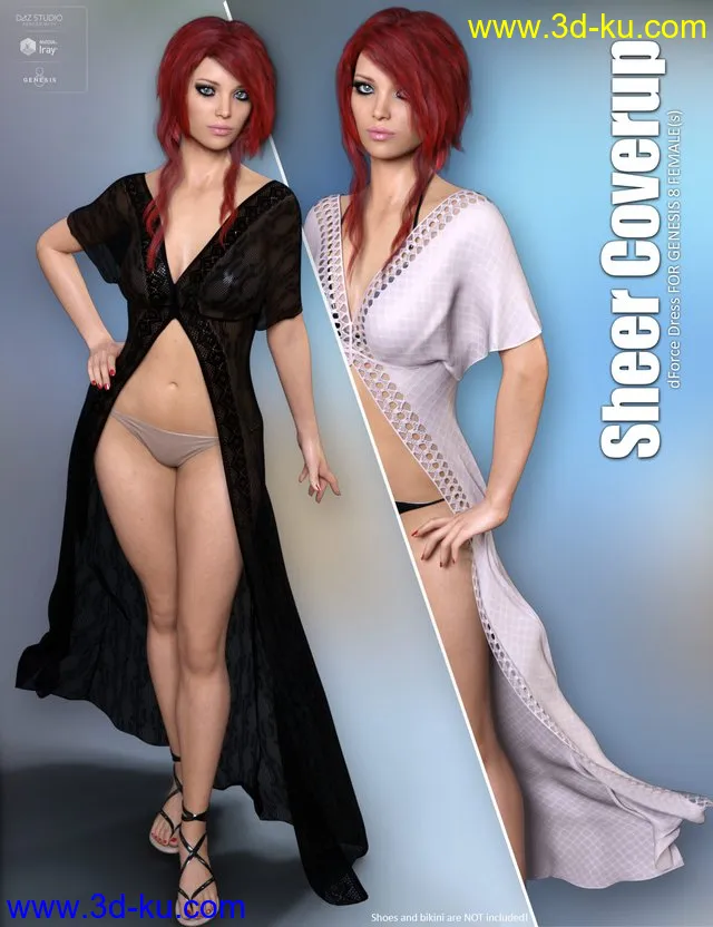 dForce Sheer Coverup for Genesis 8 Females模型的图片1