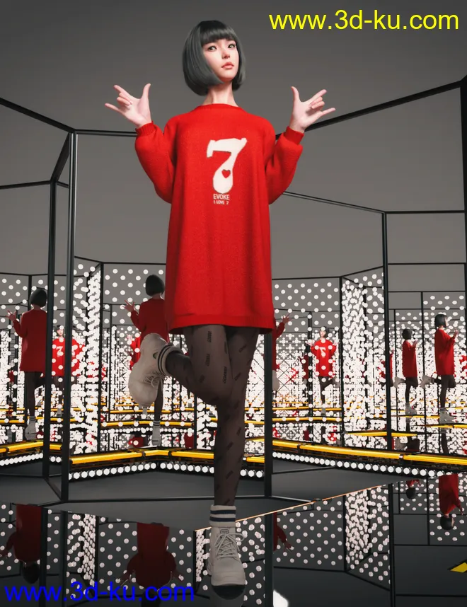 dForce Shirley Lee Outfits for Genesis 8 and 8.1 Female模型的图片1