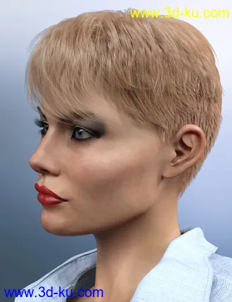 3D打印模型dForce Shy Style Hair for Genesis 8的图片