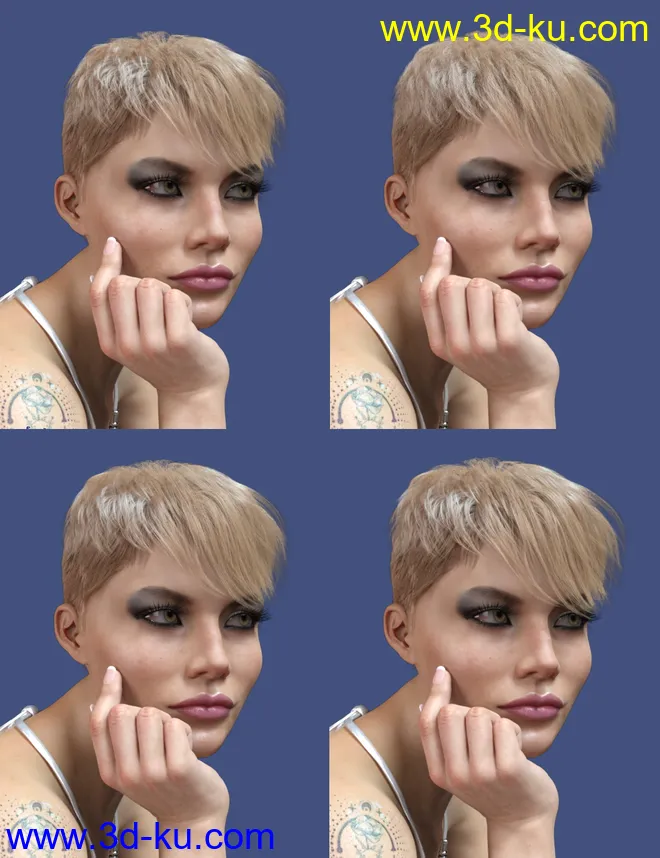 dForce Shy Style Hair for Genesis 8模型的图片8