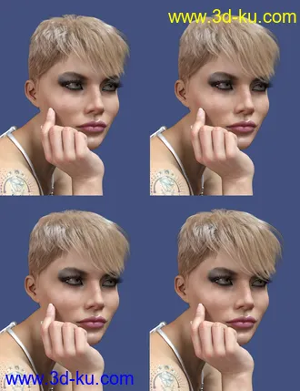 3D打印模型dForce Shy Style Hair for Genesis 8的图片