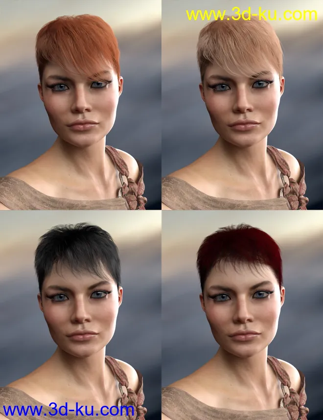 dForce Shy Style Hair for Genesis 8模型的图片9