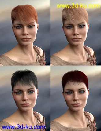 3D打印模型dForce Shy Style Hair for Genesis 8的图片