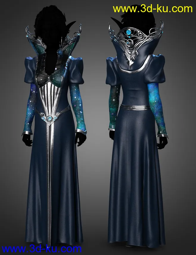 dForce Silver Elf Outfit Textures模型的图片3
