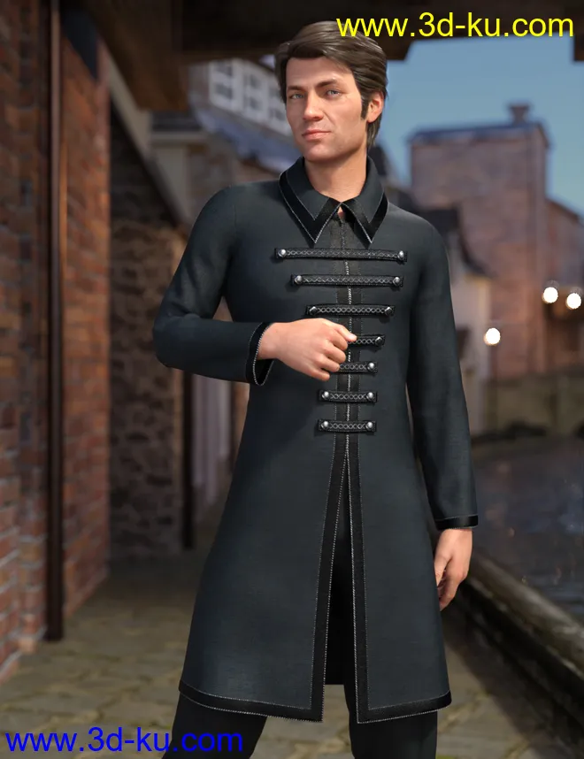 dForce Sophisticoat Outfit for Genesis 8 Males模型的图片4
