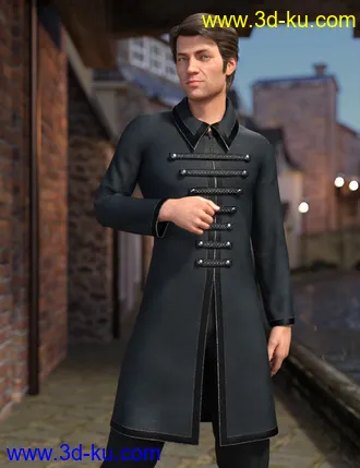3D打印模型dForce Sophisticoat Outfit for Genesis 8 Males的图片