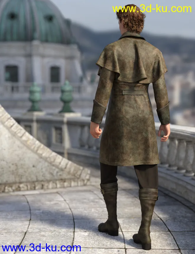 dForce Sophisticoat Outfit for Genesis 8 Males模型的图片5