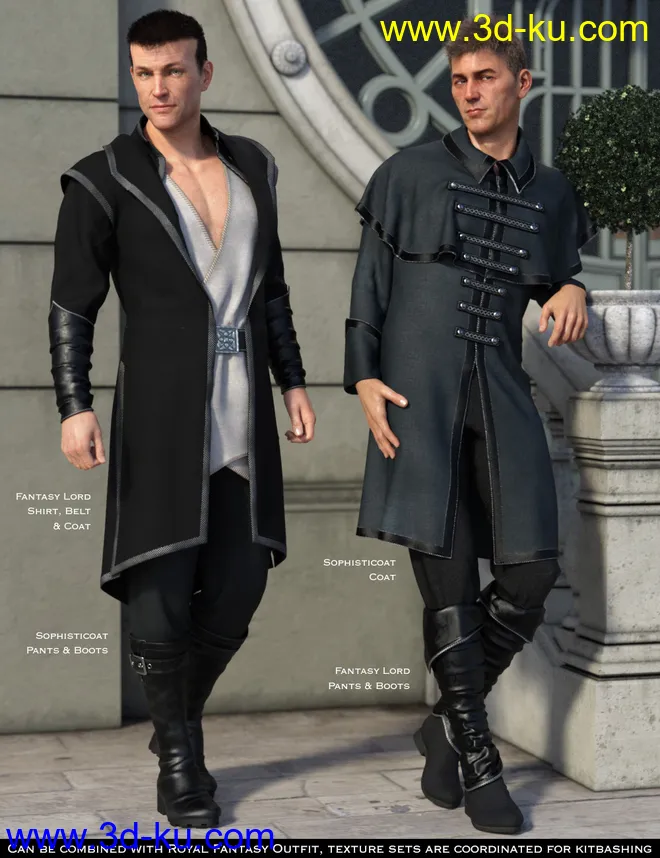 dForce Sophisticoat Outfit for Genesis 8 Males模型的图片7