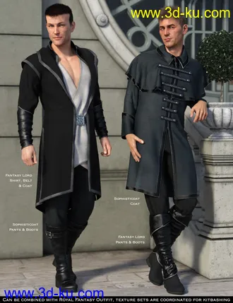 3D打印模型dForce Sophisticoat Outfit for Genesis 8 Males的图片