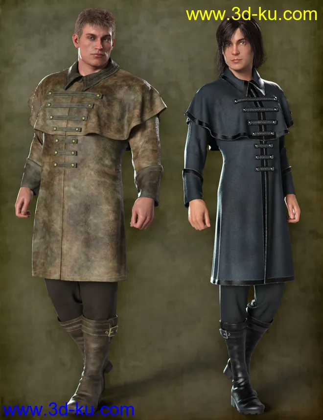 dForce Sophisticoat Outfit for Genesis 8 Males模型的图片8