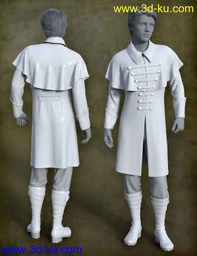 dForce Sophisticoat Outfit for Genesis 8 Males模型的图片9