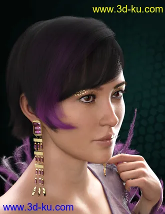3D打印模型dForce Speakeasy Hair for Genesis 8, 8.1, and 3 Females的图片
