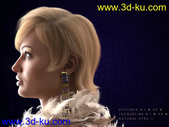 dForce Speakeasy Hair for Genesis 8, 8.1, and 3 Females模型的图片4