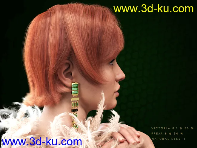 dForce Speakeasy Hair for Genesis 8, 8.1, and 3 Females模型的图片5