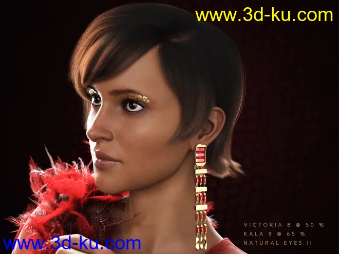 dForce Speakeasy Hair for Genesis 8, 8.1, and 3 Females模型的图片7