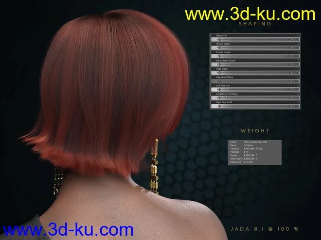 dForce Speakeasy Hair for Genesis 8, 8.1, and 3 Females模型的图片9