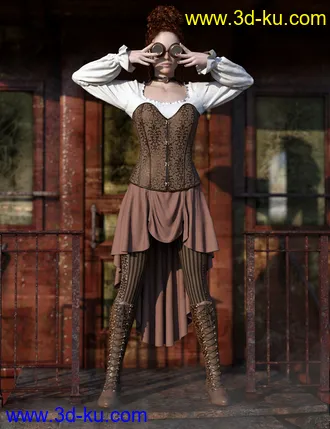 3D打印模型dForce Steampunk Outfit for Genesis 8 Female(s)的图片