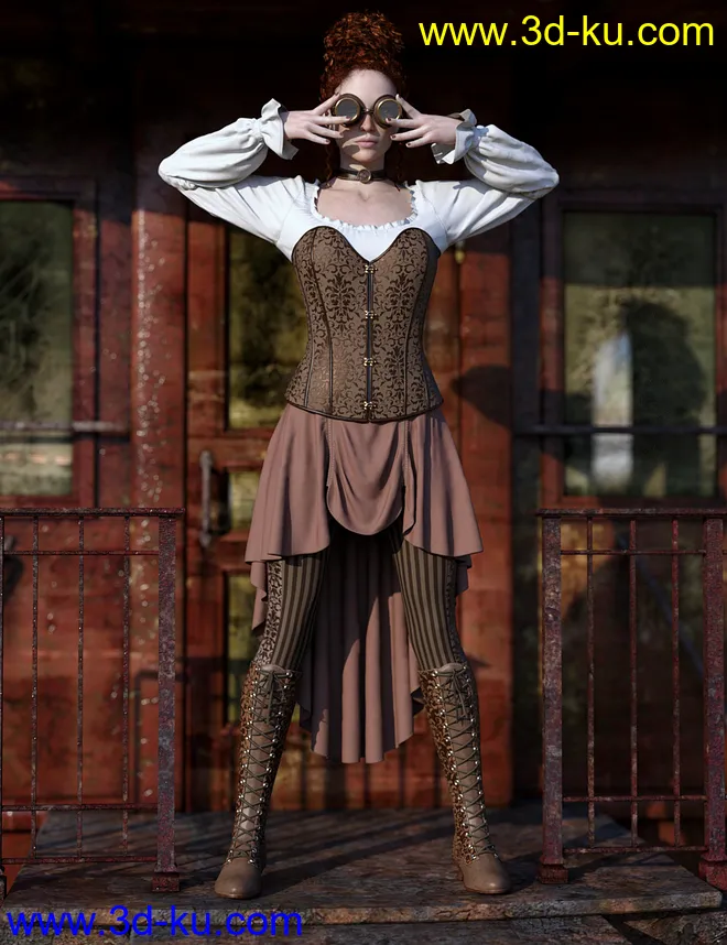 dForce Steampunk Outfit for Genesis 8 Female(s)模型的图片2