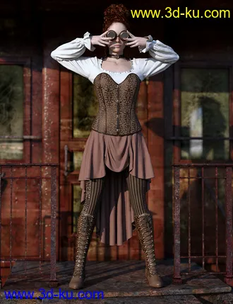 3D打印模型dForce Steampunk Outfit for Genesis 8 Female(s)的图片