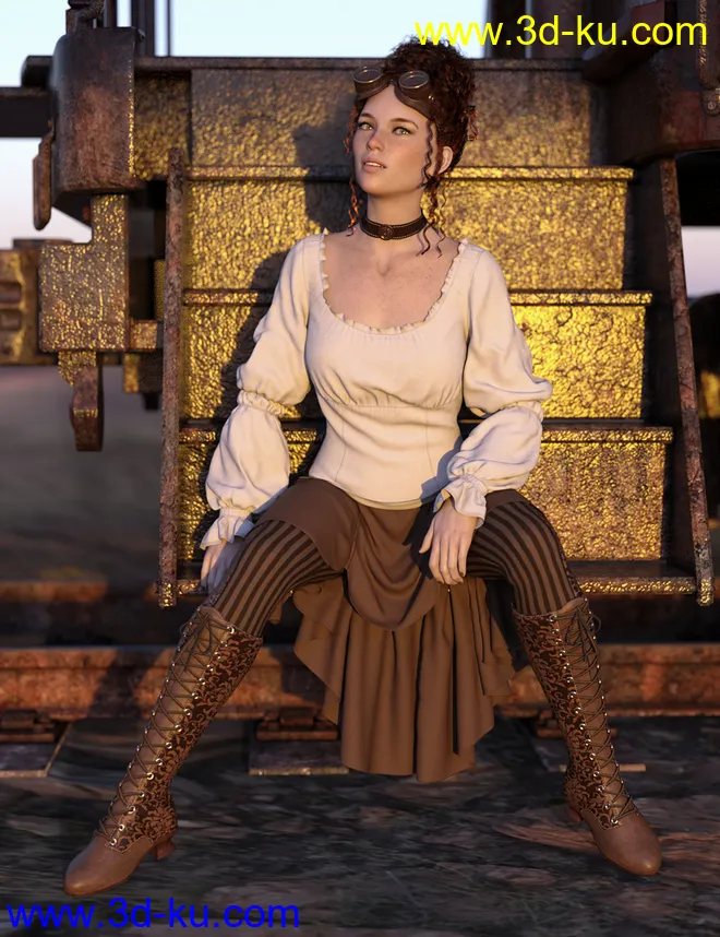 dForce Steampunk Outfit for Genesis 8 Female(s)模型的图片4