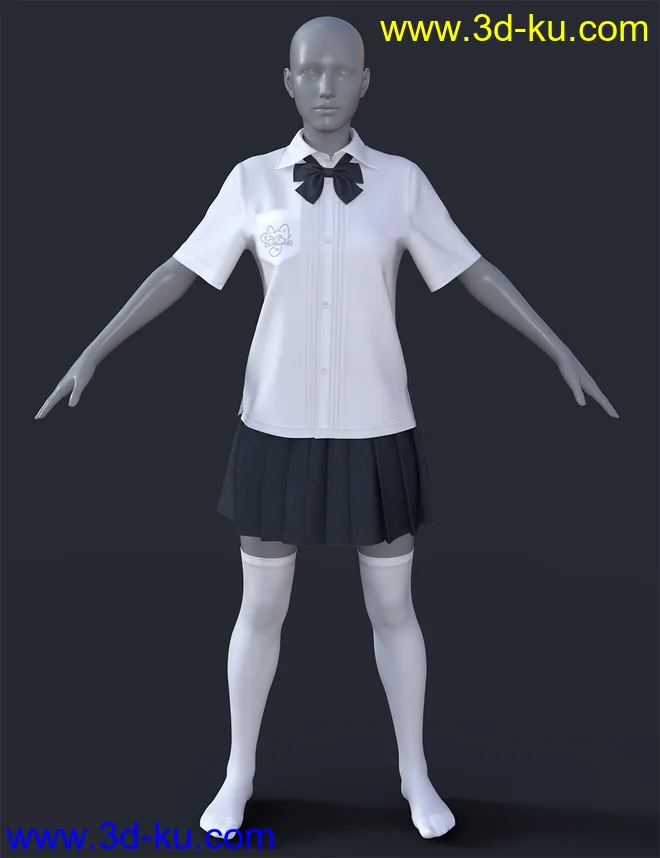 dForce Sue Yee School Uniform for Genesis 8 and 8.1 Females模型的图片17