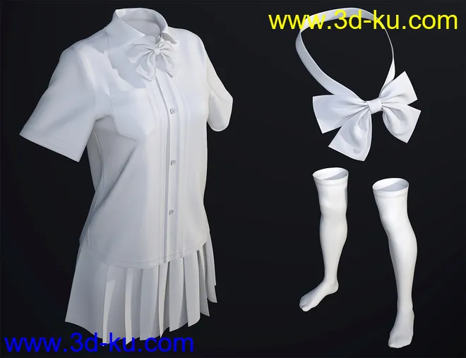 dForce Sue Yee School Uniform for Genesis 8 and 8.1 Females模型的图片18