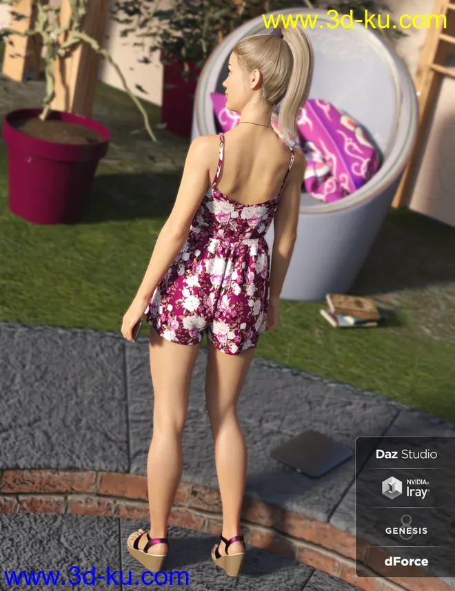 dForce Summer Romper for Genesis 8 Female(s)模型的图片3
