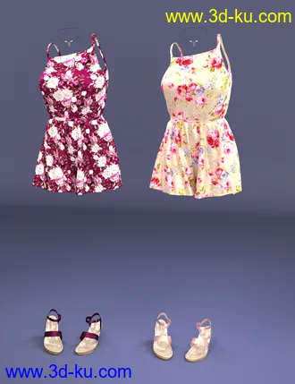 3D打印模型dForce Summer Romper for Genesis 8 Female(s)的图片