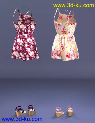 3D打印模型dForce Summer Romper for Genesis 8 Female(s)的图片
