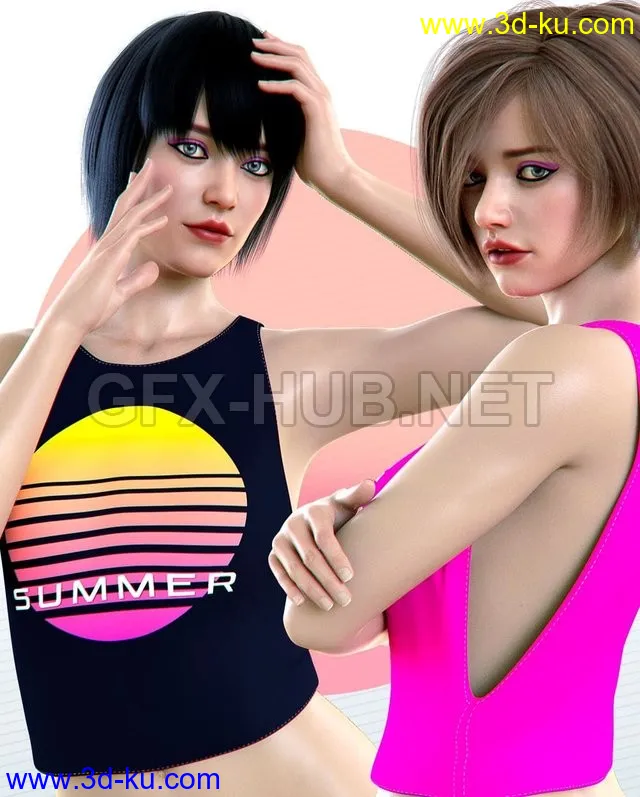 dForce Summer Top for Genesis 8 Female模型的图片1