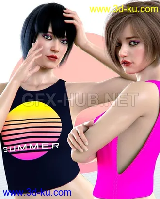 3D打印模型dForce Summer Top for Genesis 8 Female的图片