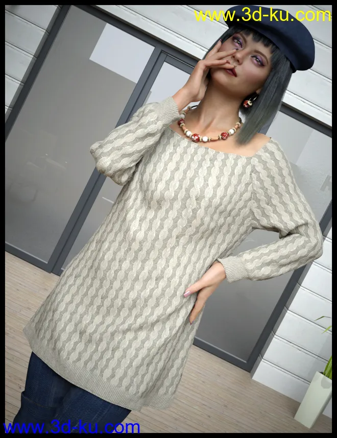 dForce Sweet Winter Outfit for Genesis 8 Females模型的图片2