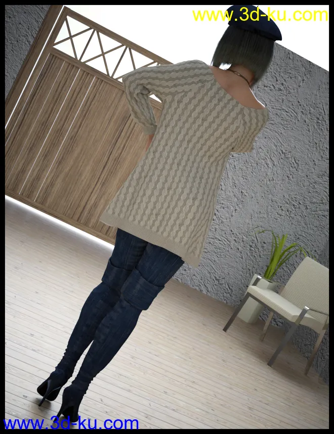 dForce Sweet Winter Outfit for Genesis 8 Females模型的图片3