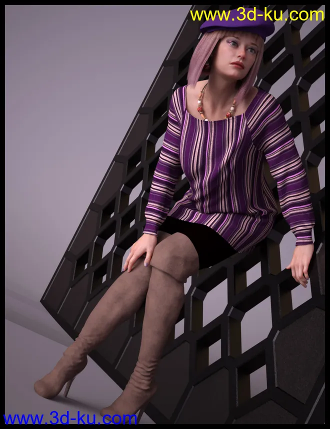 dForce Sweet Winter Outfit for Genesis 8 Females模型的图片14