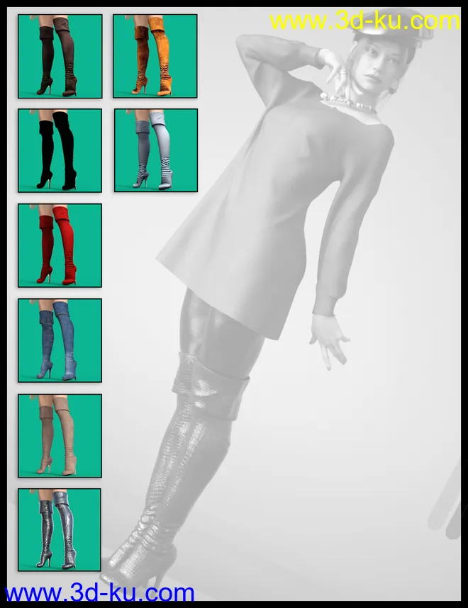 dForce Sweet Winter Outfit for Genesis 8 Females模型的图片16