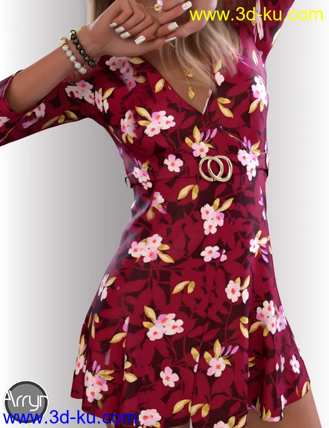 dForce Sylvia Outfit for Genesis 8 Female(s)模型的图片2